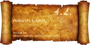 Asbóth Lipót névjegykártya